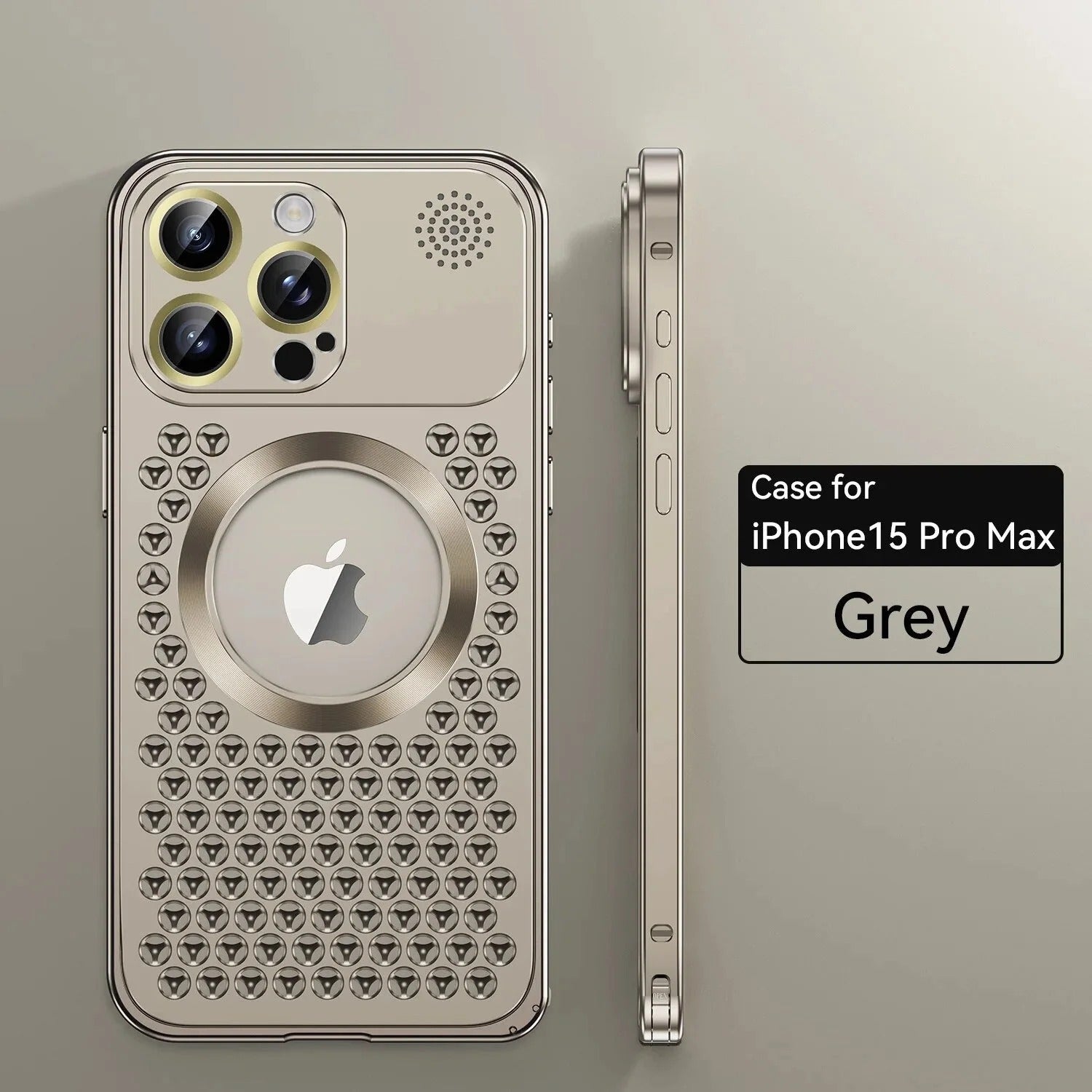 iPhone 15 Pro Max Pure Aluminum Aroma Cooling Case with Magsafe - Titanium Gray